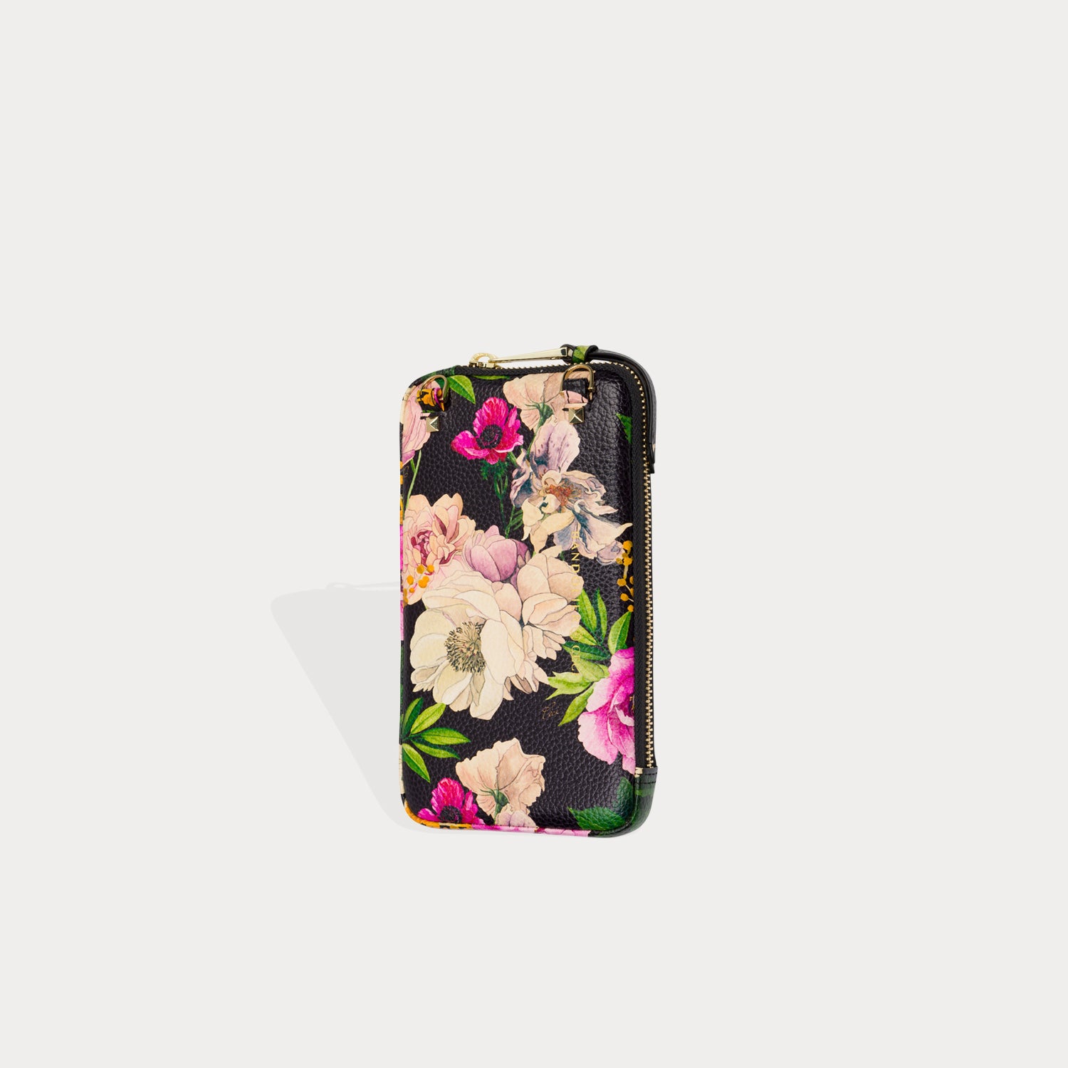 Expanded Zip Pouch - Ceci Black Floral/Gold