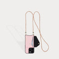 Lily Side Slot Leather Crossbody Bandolier - Pink/Gold Accessories Bandolier 
