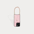 Lily Side Slot Leather Crossbody Bandolier - Pink/Gold Accessories Bandolier 