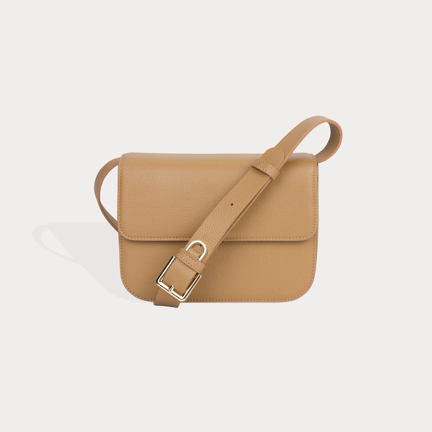 Billie Crossbody Utility Strap Only in Tan/Gold | Genuine Leather | Bandolier Style