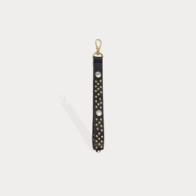 Ava Pebble Leather Wristlet - Black/Gold Accessories Bandolier 