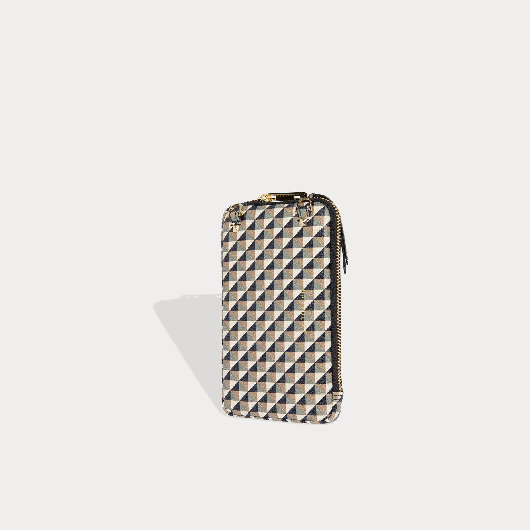 Pebble Leather Expanded Zip Pouch - Multi/Gold