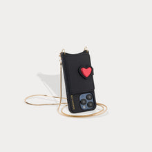 Gia Heart MagSafe Charging Crossbody Bandolier - Black/Red/Gold