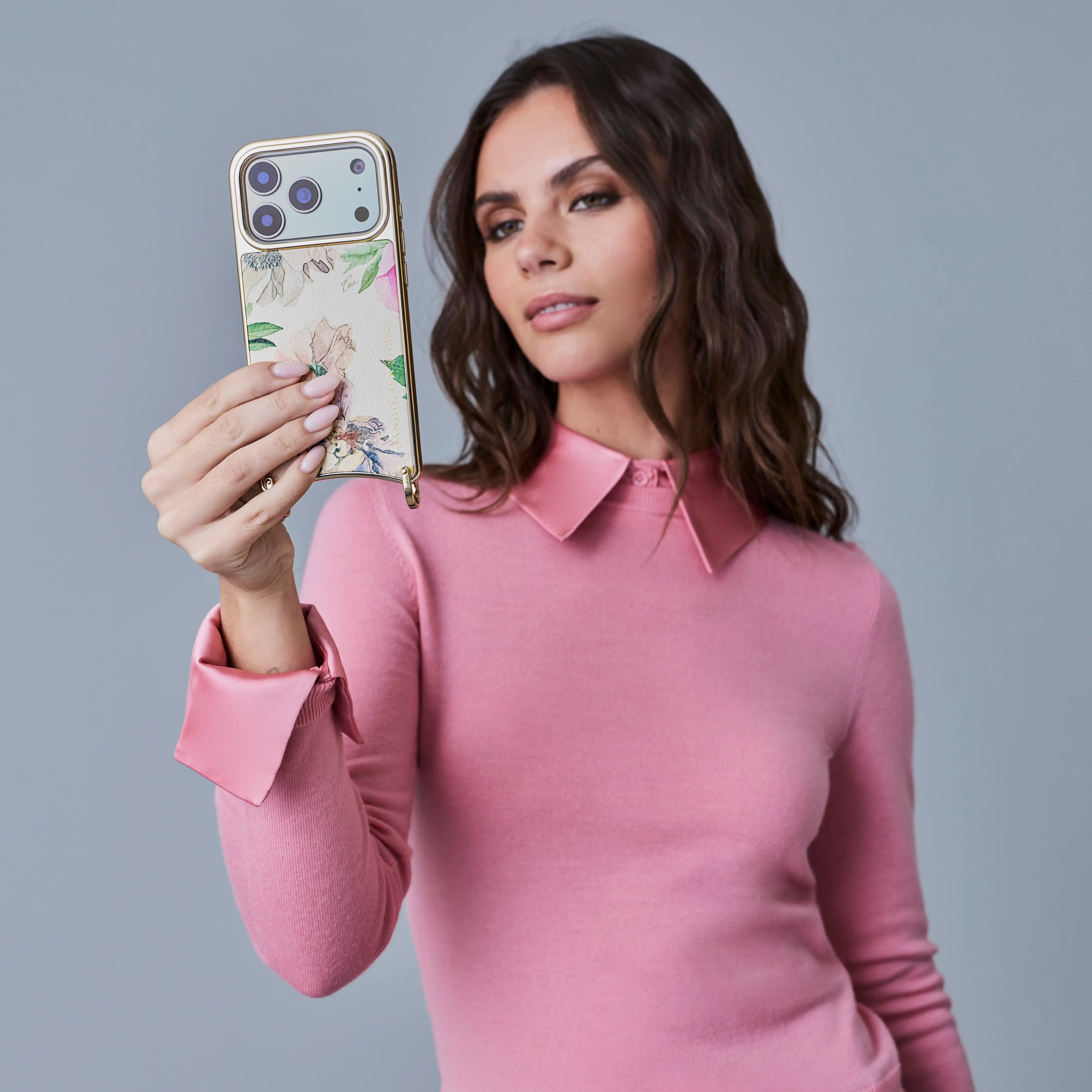 Rae Magnet Duet Wallet Crossbody Phone Case - Ceci Ivory Floral/Gold