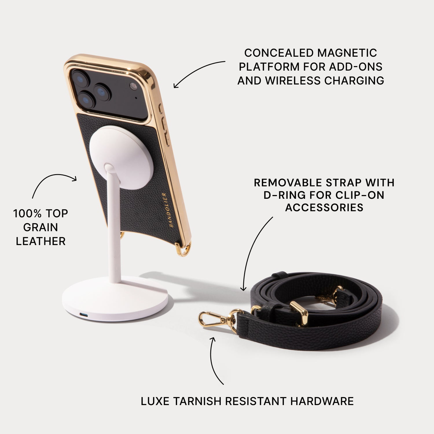 Ivy Magnet Wallet &amp; Lip Pouch Set - Black/Gold