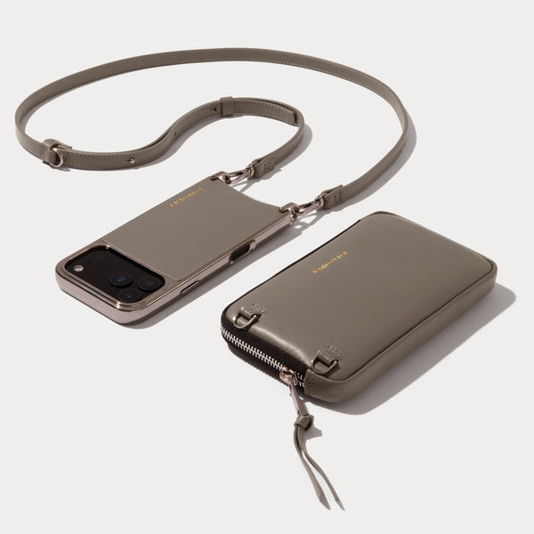 Rayna Chrome Pouch Set - Warm Gray/Antique Silver – Bandolier