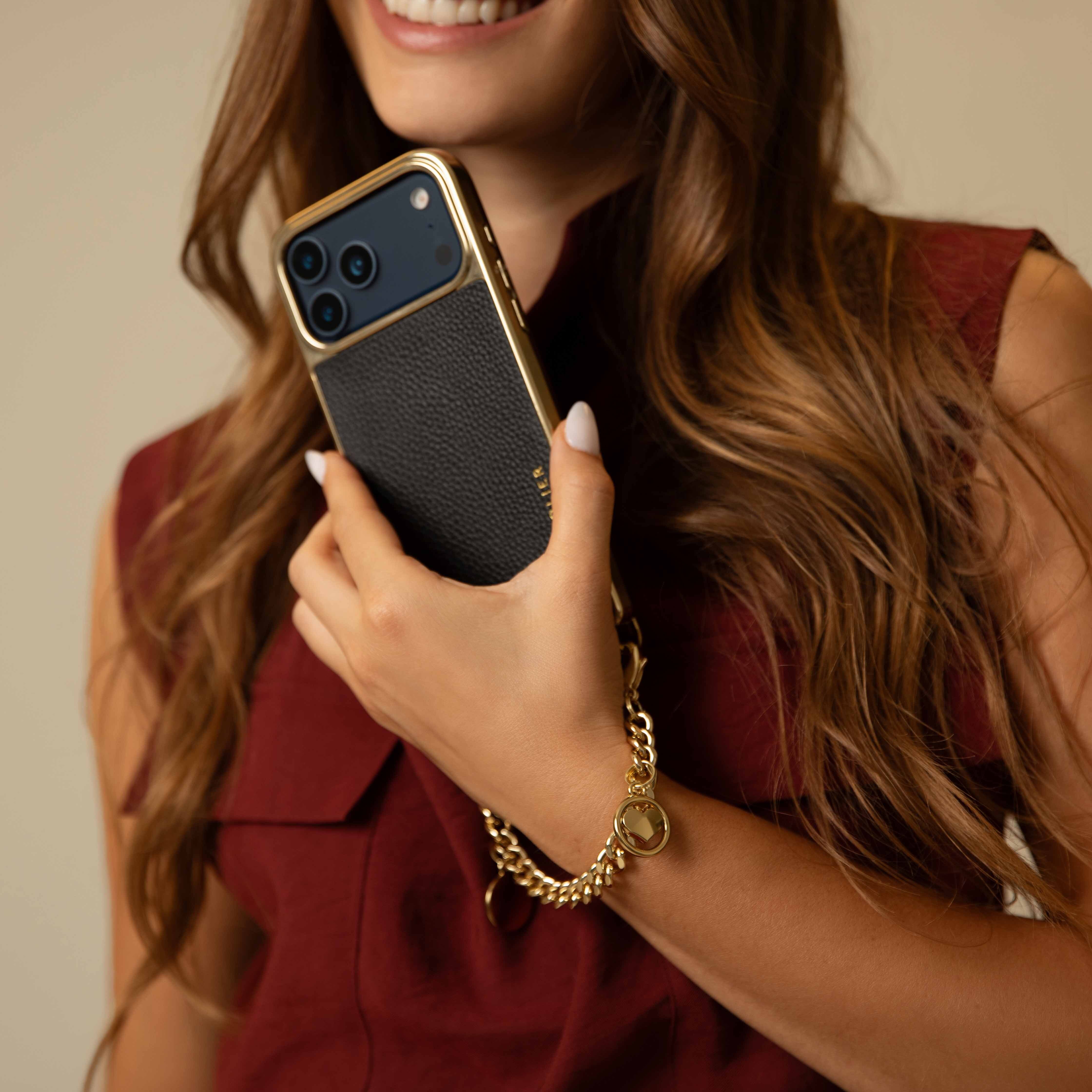 Wristlet Circle Heart Charm - Gold/Gold