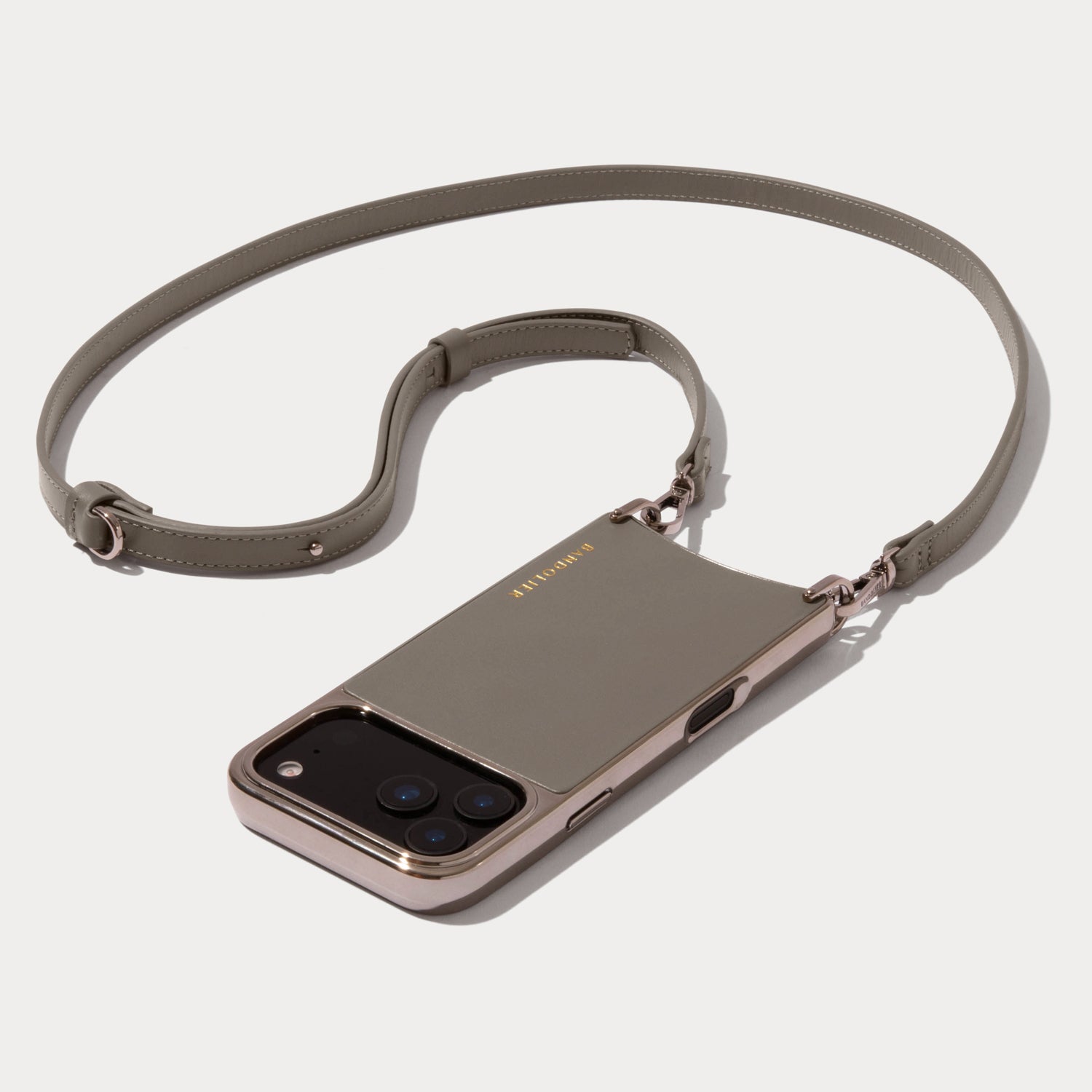Rayna Chrome Crossbody Phone Case - Warm Gray/Antique Silver