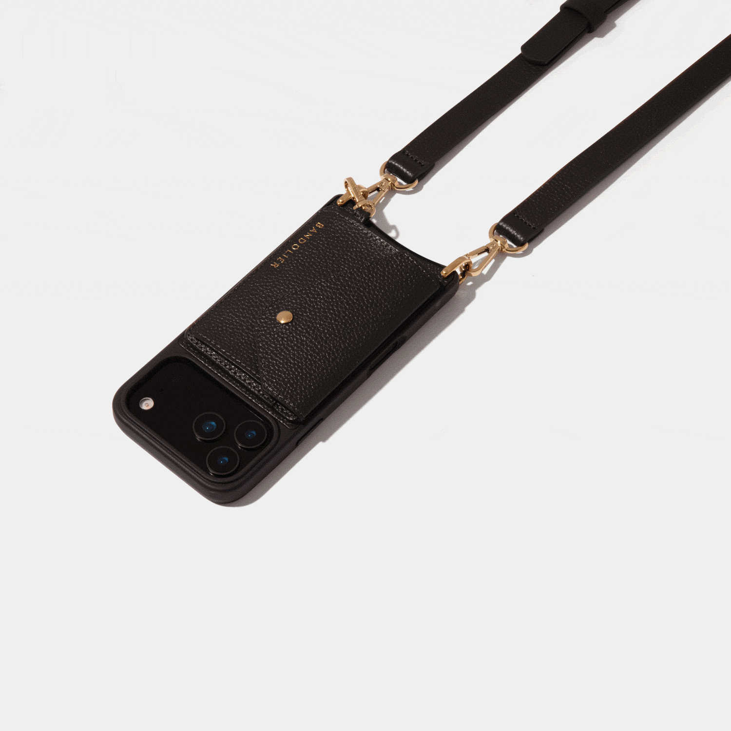 Remi Magnet Wallet Crossbody Phone Case - Black/Gold