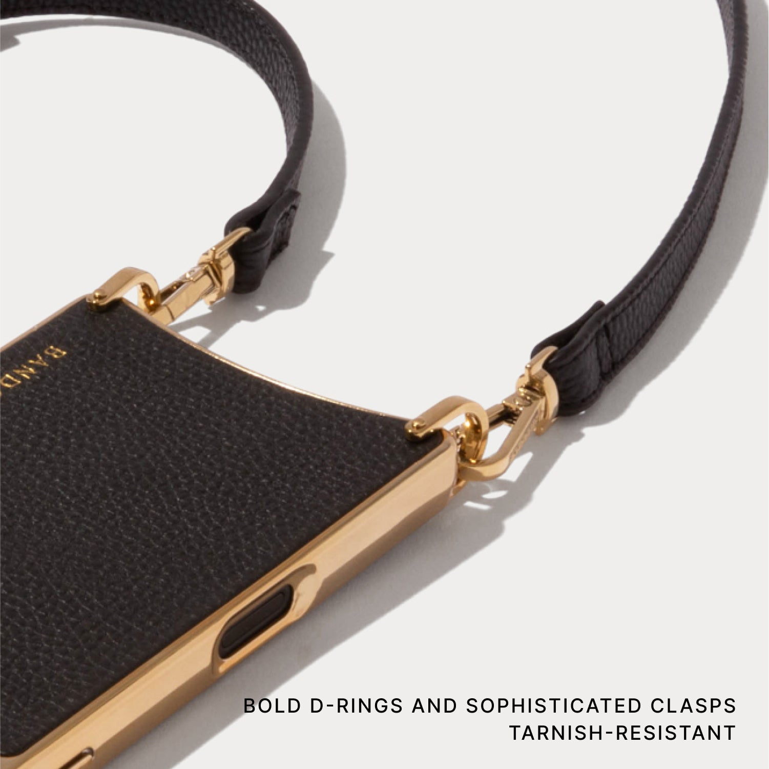 Rayna Chrome Crossbody Phone Case - Black/Gold