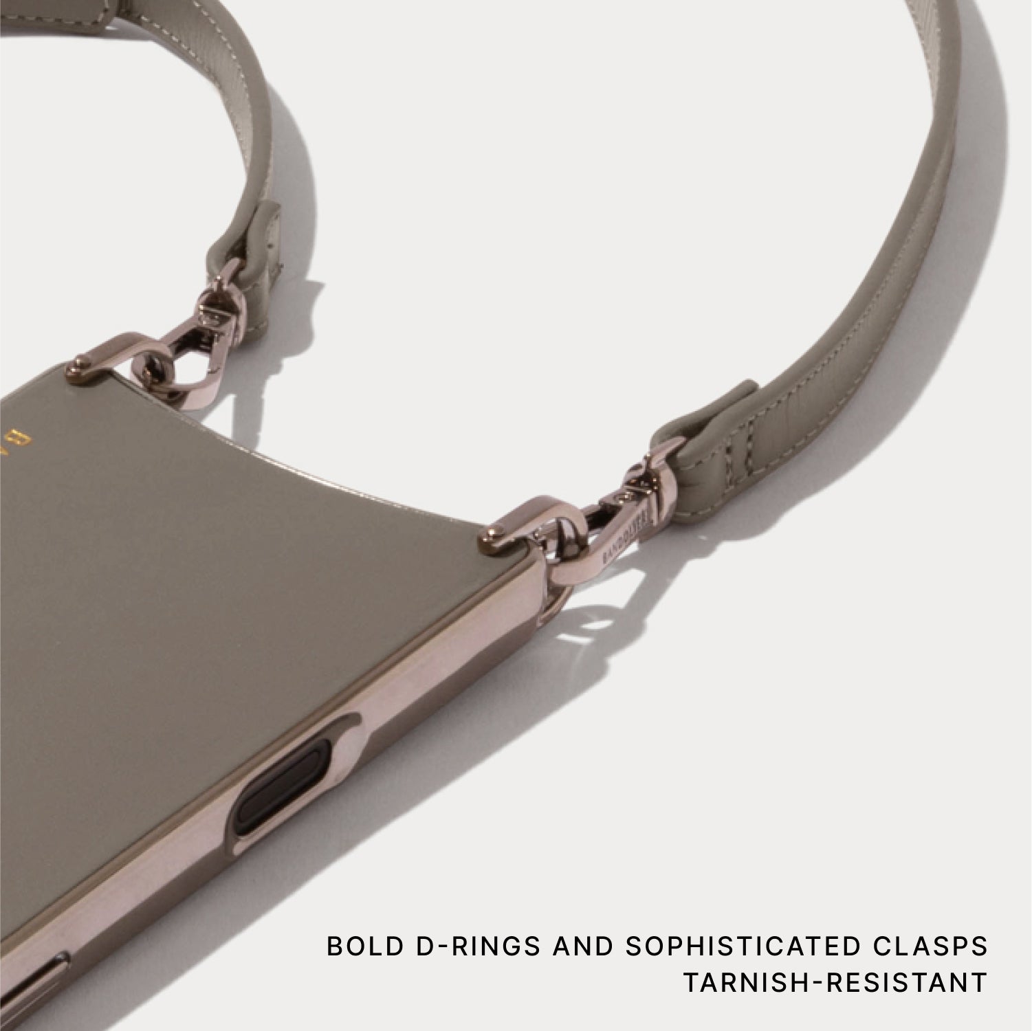 Rayna Chrome Crossbody Phone Case - Warm Gray/Antique Silver