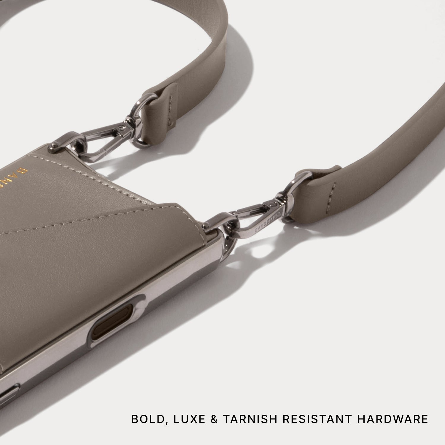 Hailey Chrome Crossbody Phone Case - Chrome Warm Gray/Antique Silver