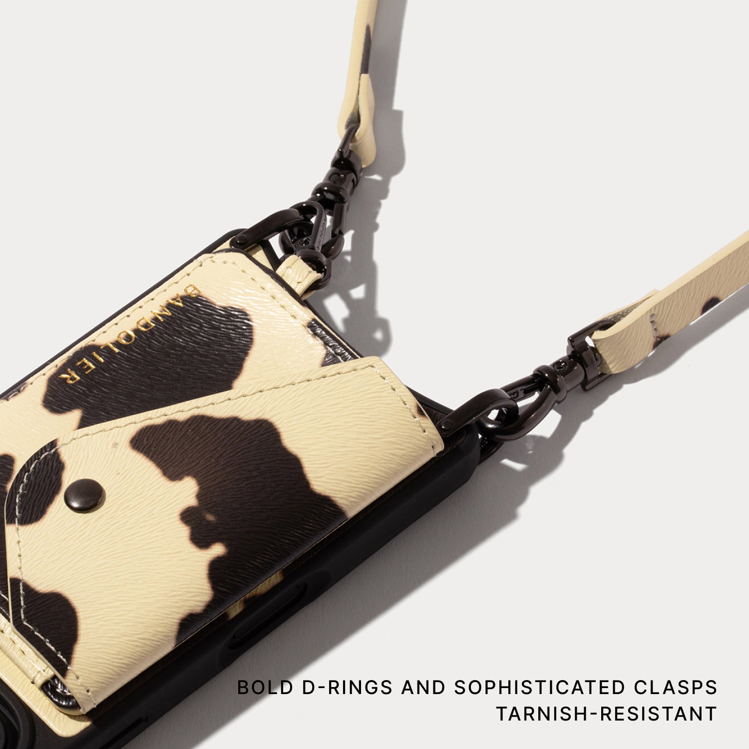 Remi Magnet Wallet Crossbody Phone Case - Spotted Hide/Pewter