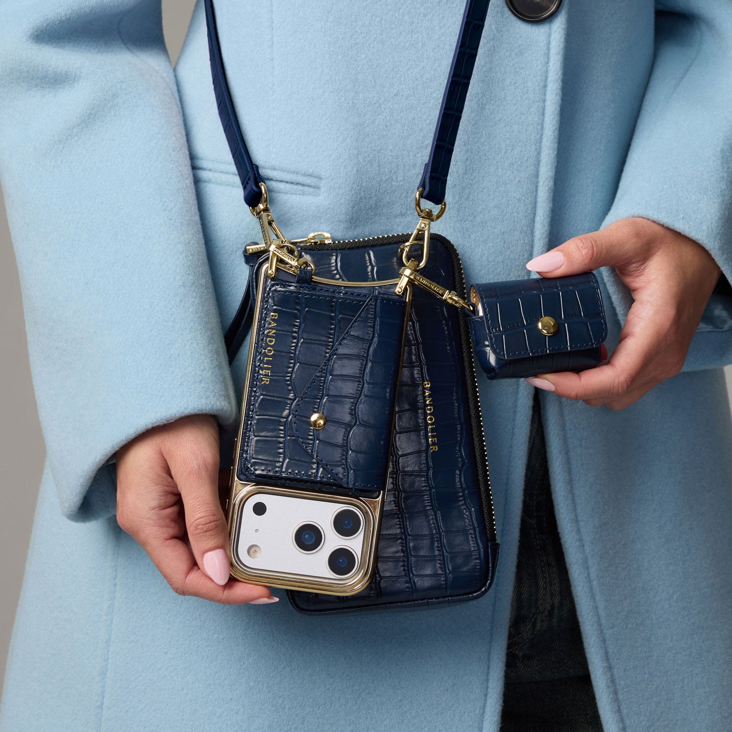 Remi Magnet Essentials Set - Navy Croc/Gold