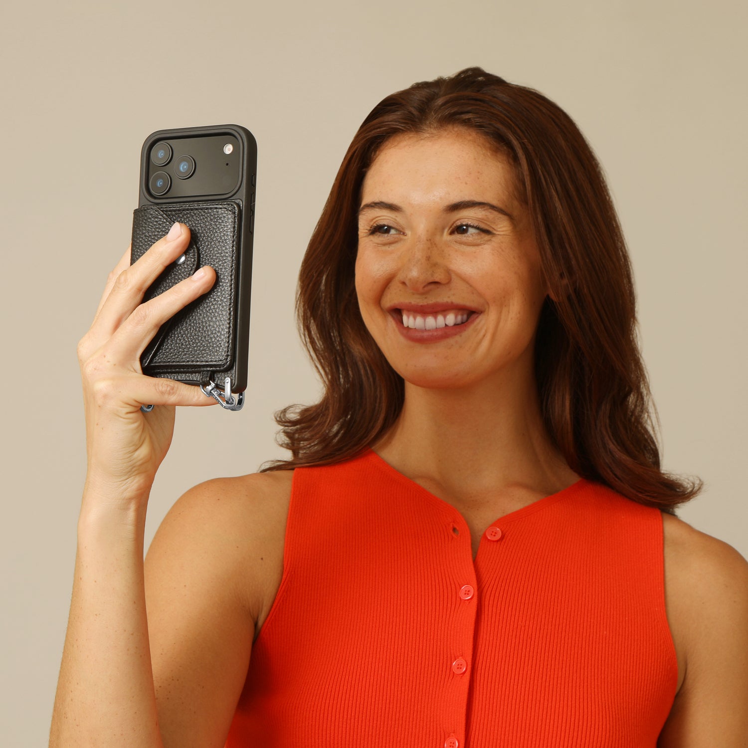 Remi Magnet Wallet Crossbody Phone Case - Black/Silver