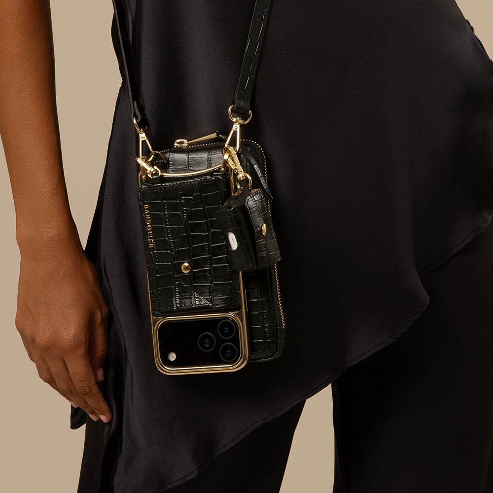 Remi Magnet Essentials Set - Black Croc/Gold