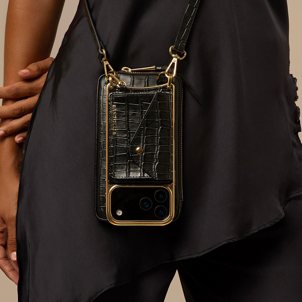 Remi Magnet Essentials Set - Black Croc/Gold