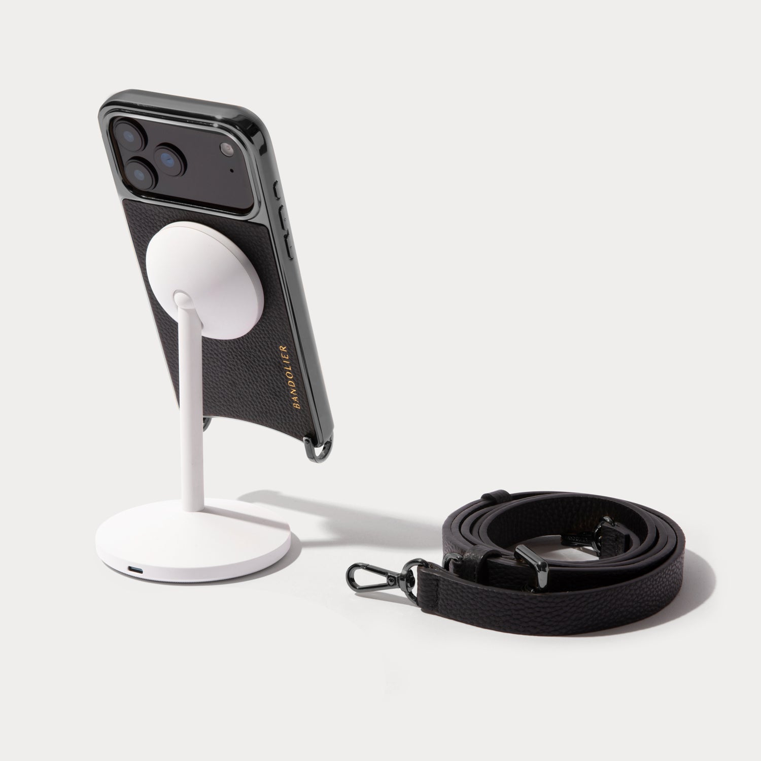 Rayna Chrome Crossbody Phone Case - Black/Pewter