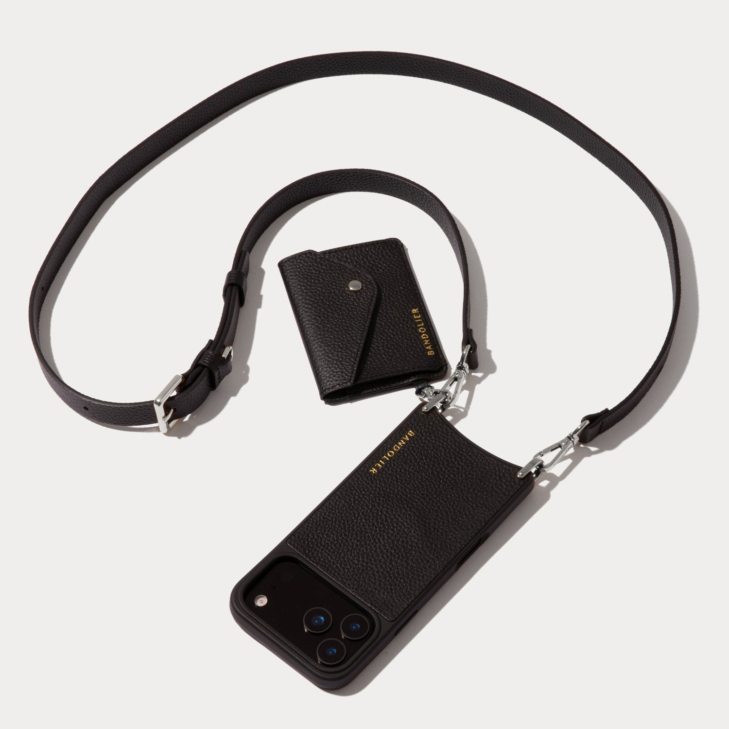 Remi Magnet Wallet Crossbody Phone Case - Black/Silver