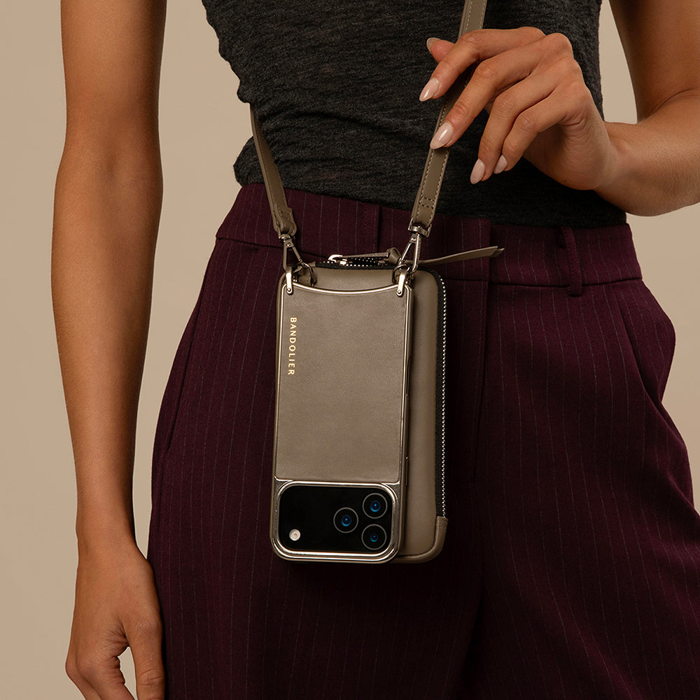 Expanded Zip Pouch - Warm Gray/Antique Silver