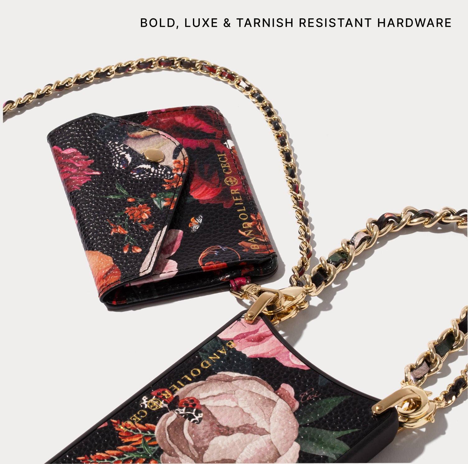 Rae Magnet Duet Wallet Crossbody Phone Case - Ceci Noir/Gold