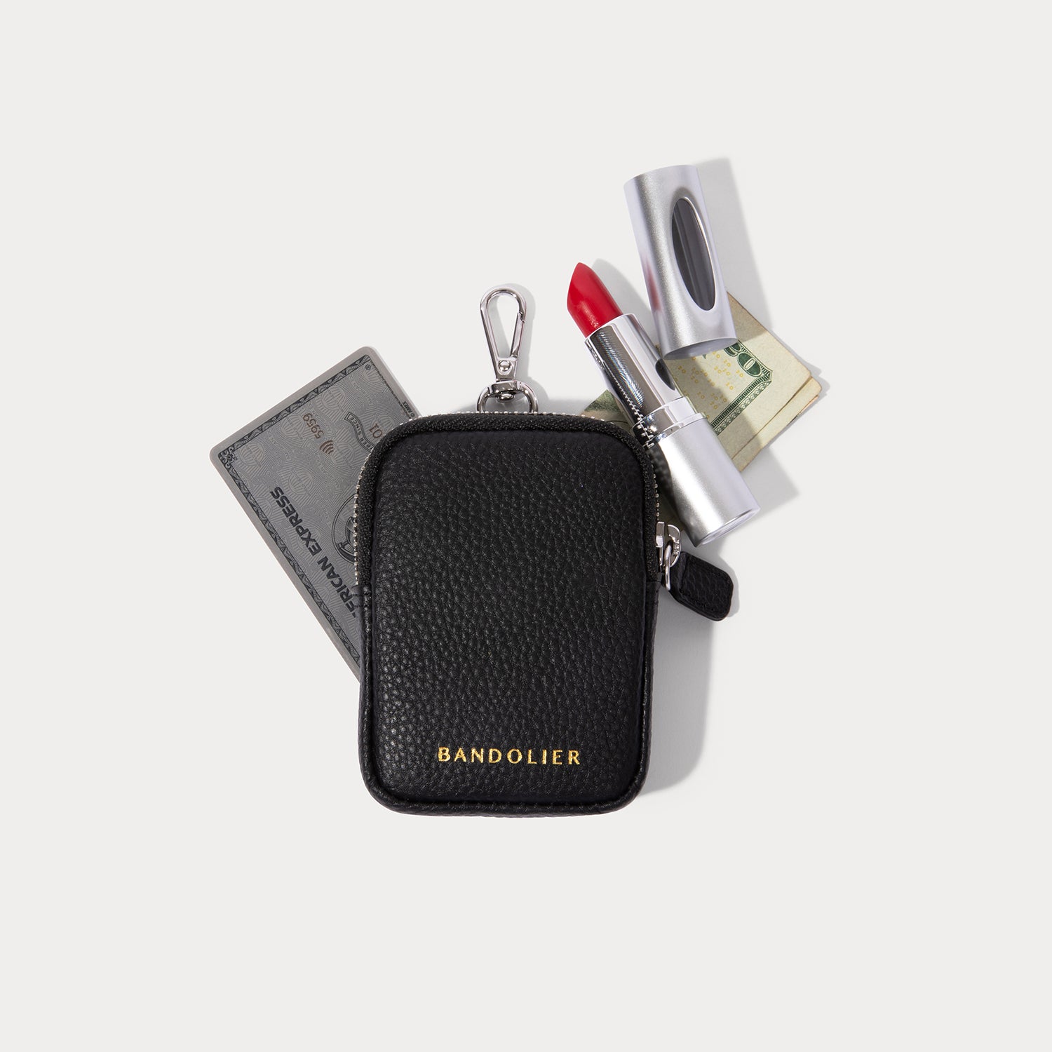 Bodie Crossbody Strap Only with Mini Zip Pouch - Black/Silver – Bandolier