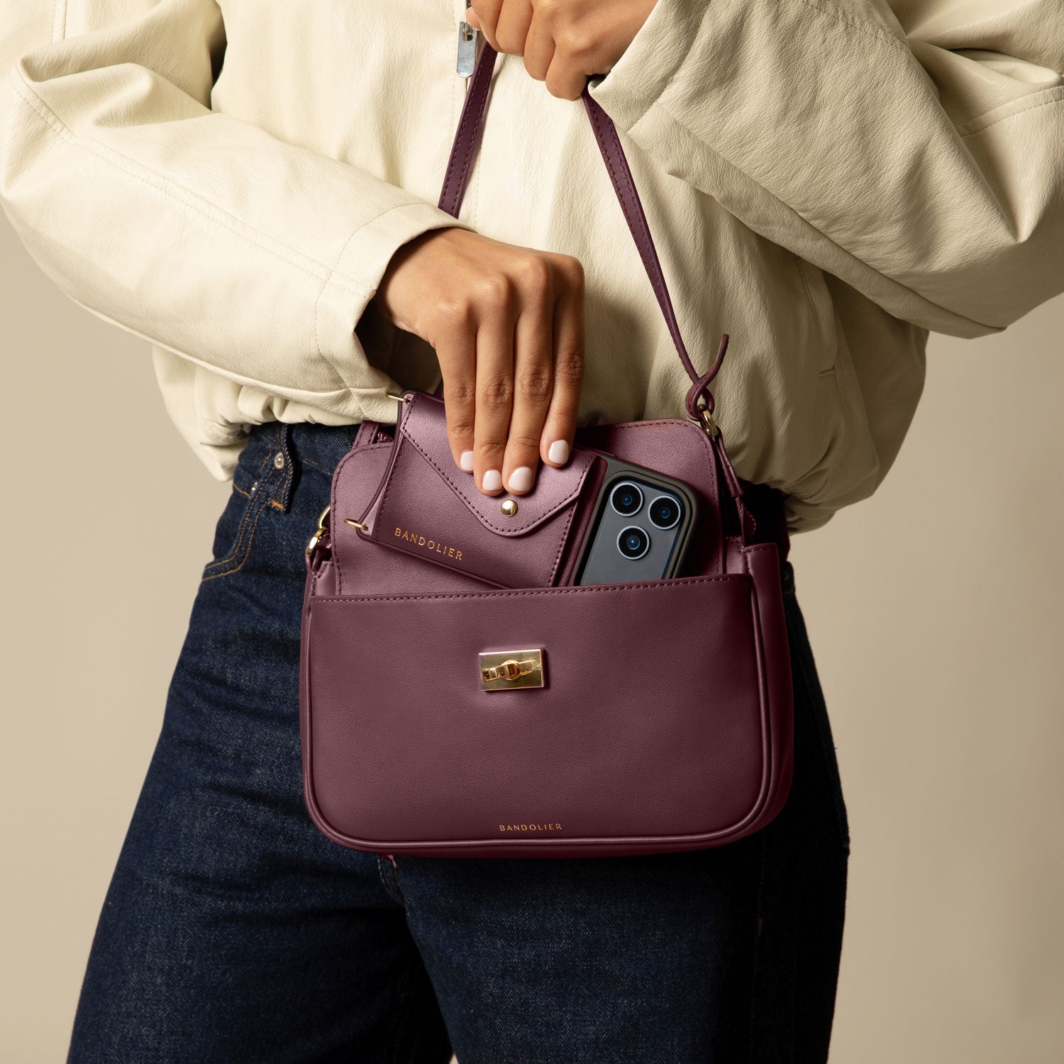 Taylor Bag - Wine/Gold