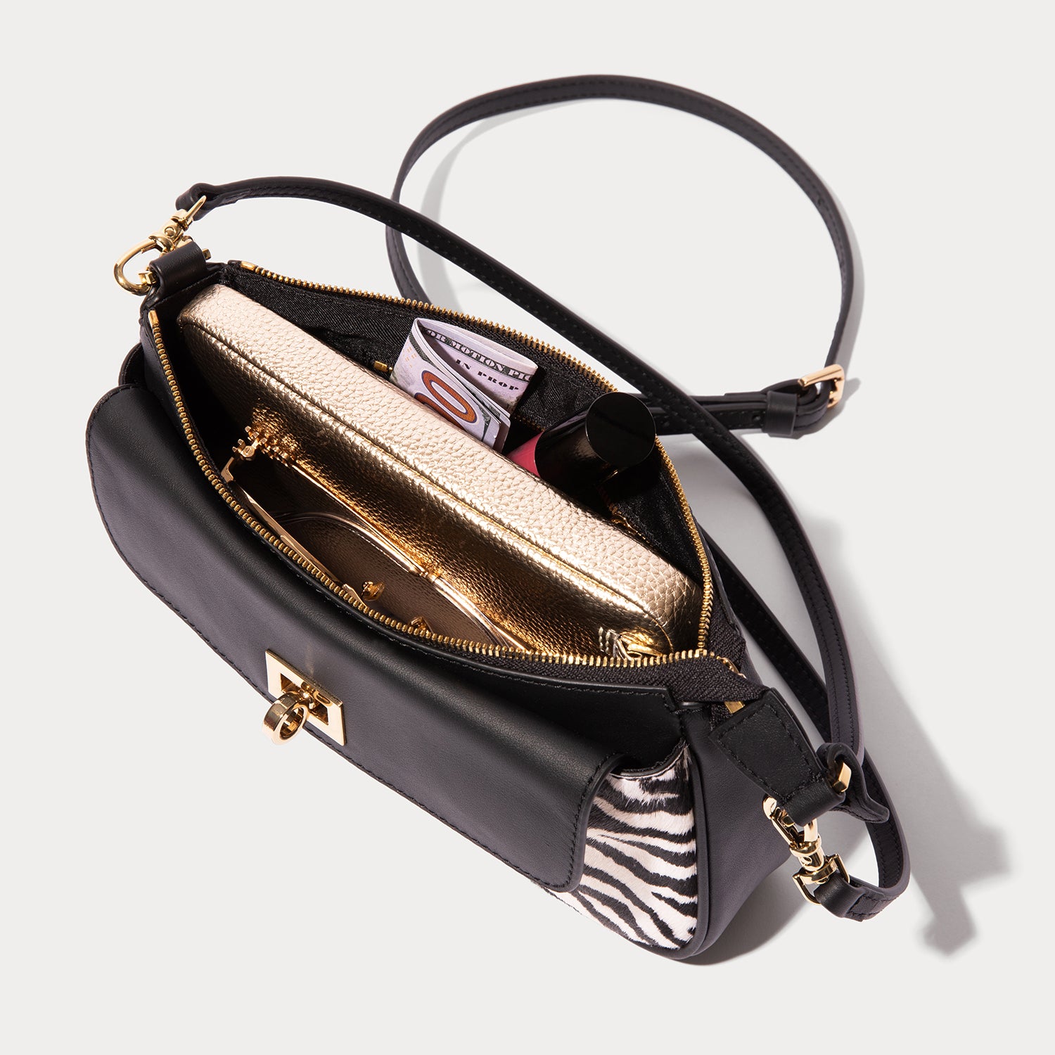 Taylor Bag - Zebra/Gold