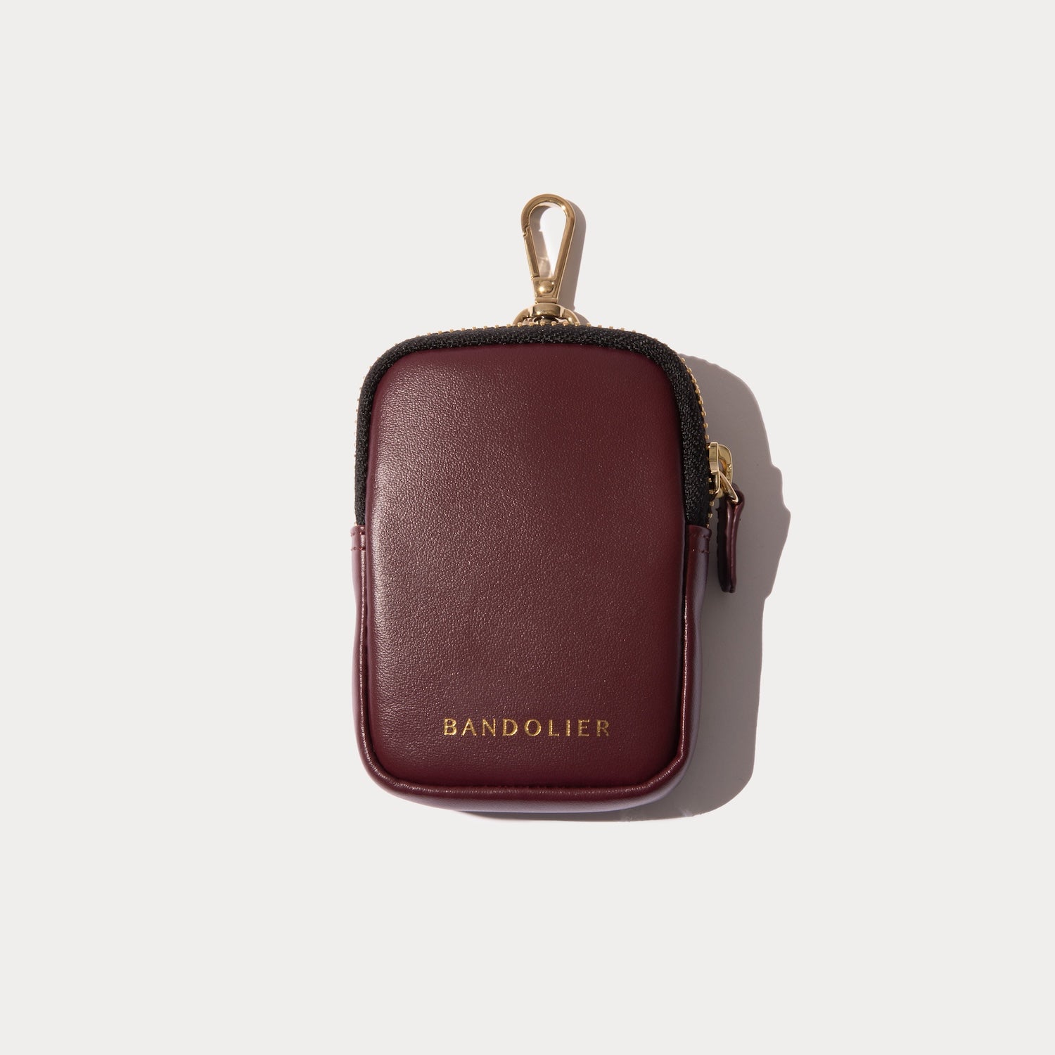 Mini Zip Pouch - Wine/Gold