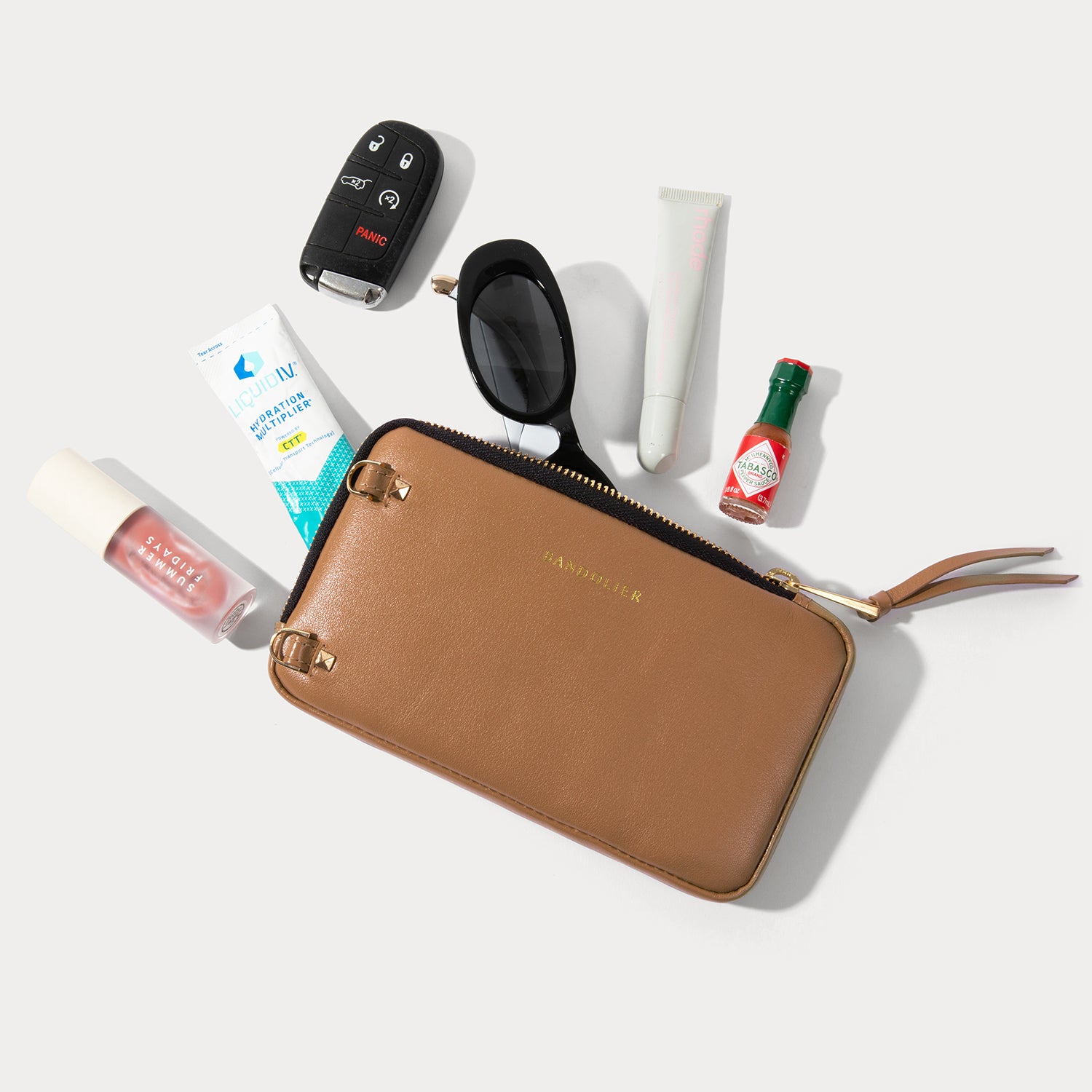 Lily Pouch Set - Tan/Gold