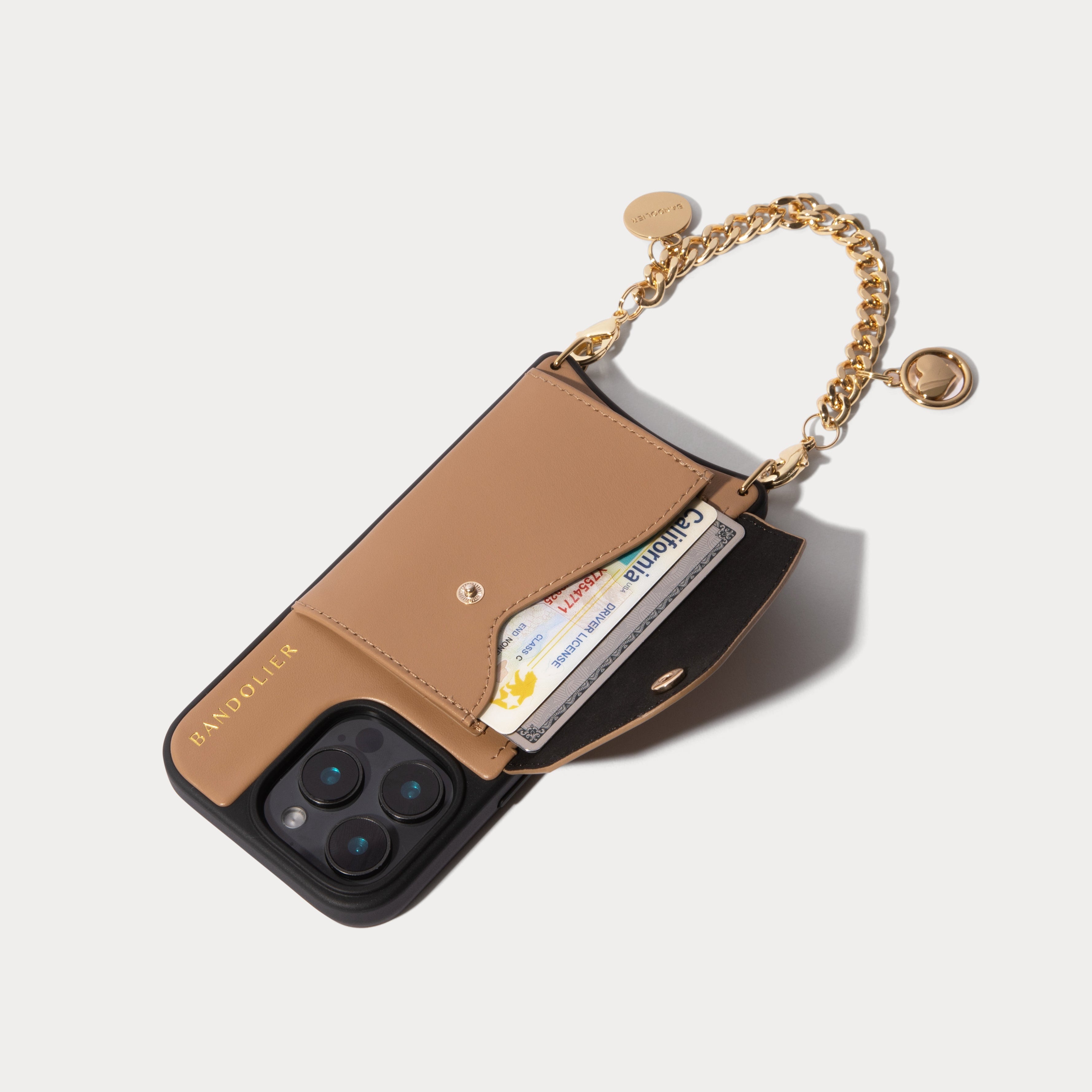 Parker Phone Bag with Maya Wristlet - Tan/Gold – Bandolier