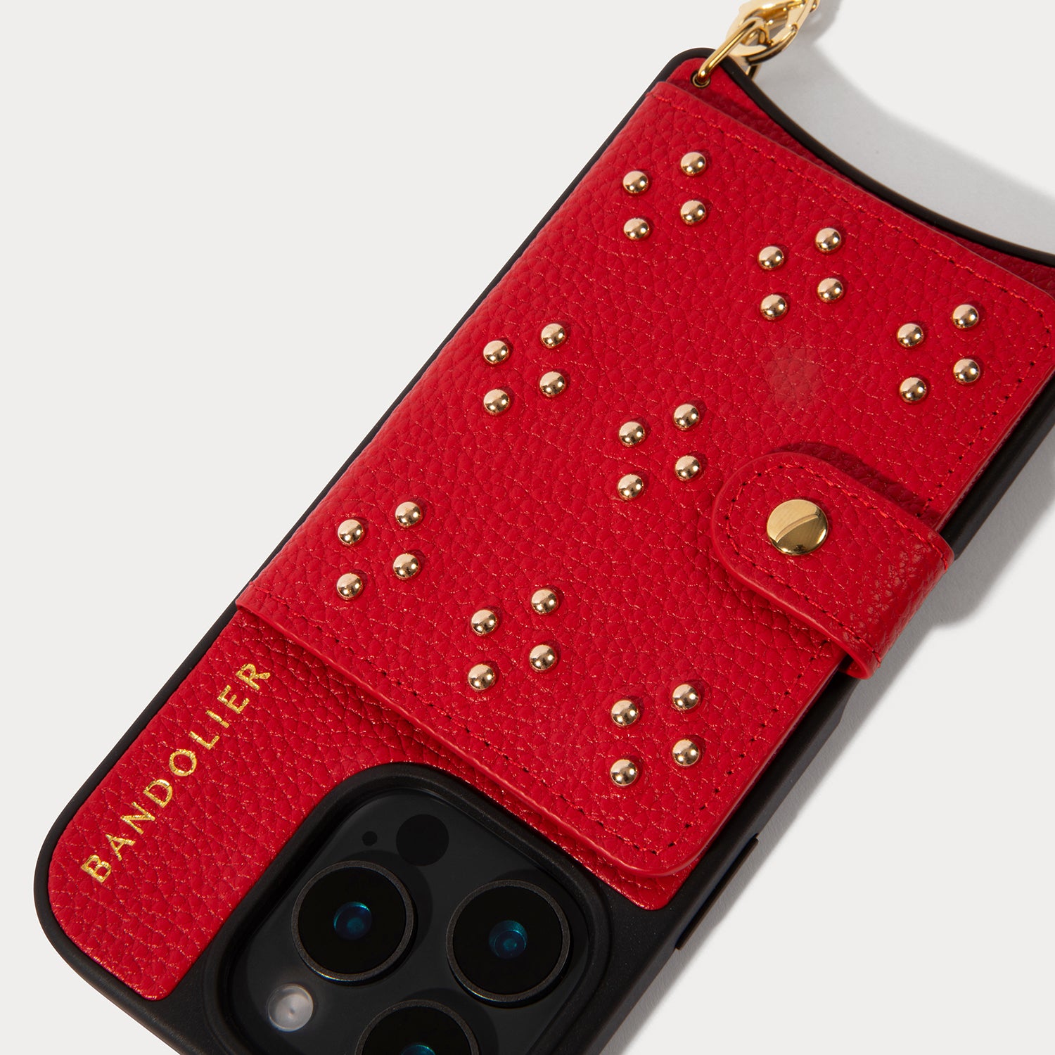 Mona MagSafe Charging Crossbody Bandolier - Red/Gold
