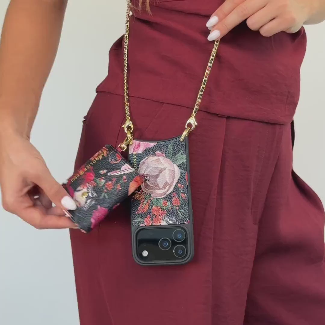 Rae Magnet Duet Wallet Crossbody Phone Case - Ceci Noir/Gold