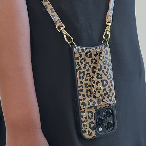 Donna Crossbody Phone Case - Leopard/Gold