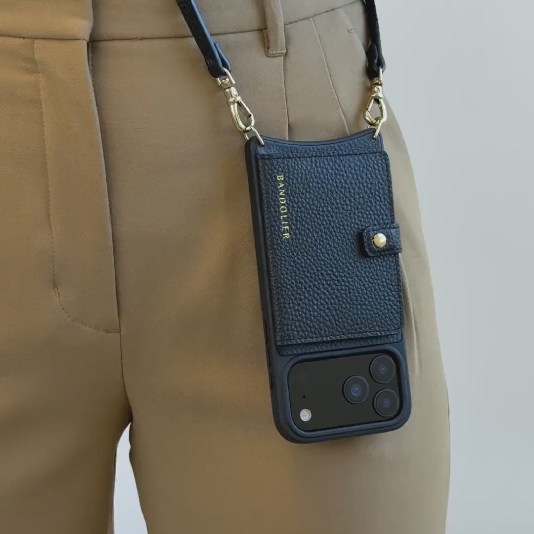 Mila MagSafe Charging Crossbody Bandolier - Black/Gold