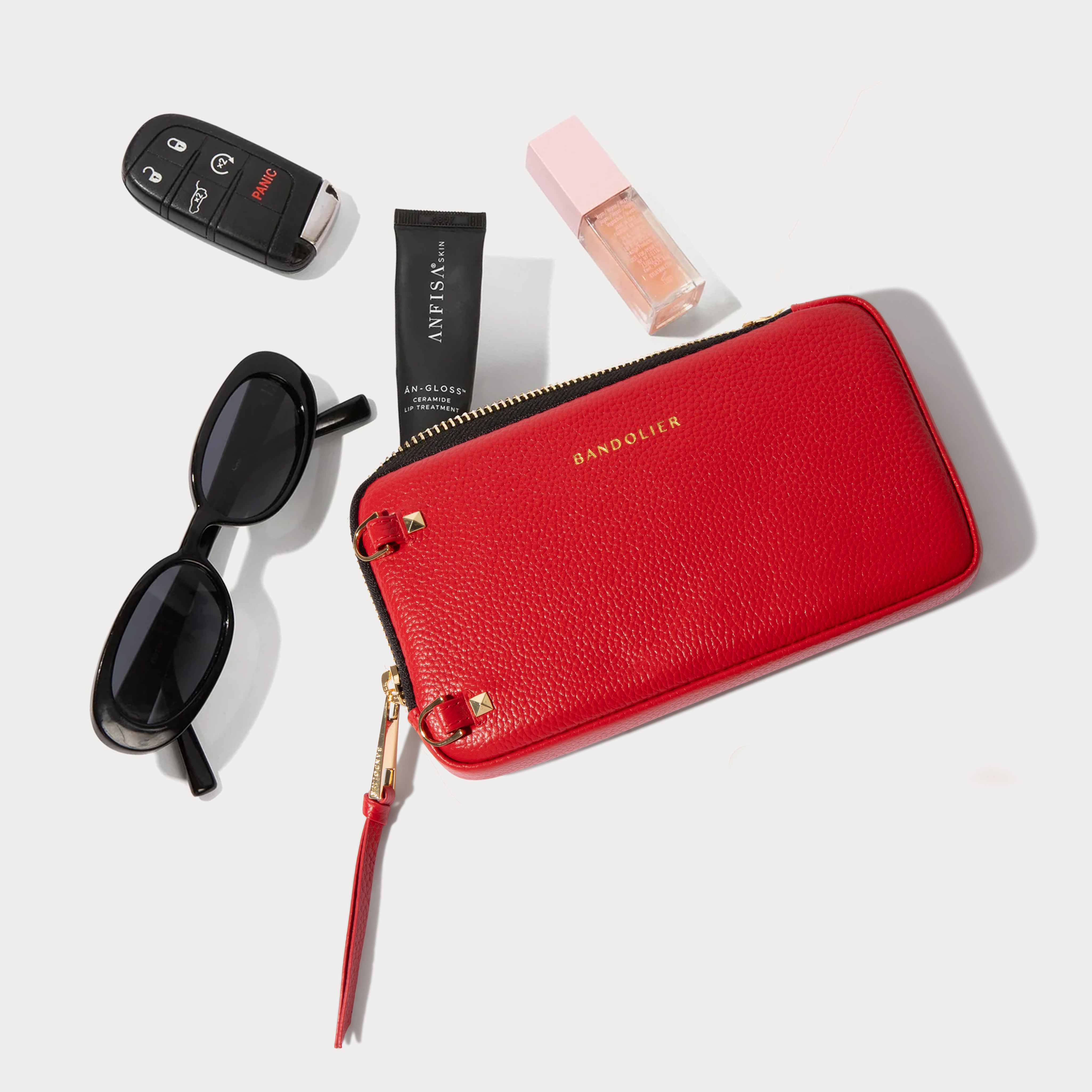 Remi Heart Pouch Set - Red/Gold