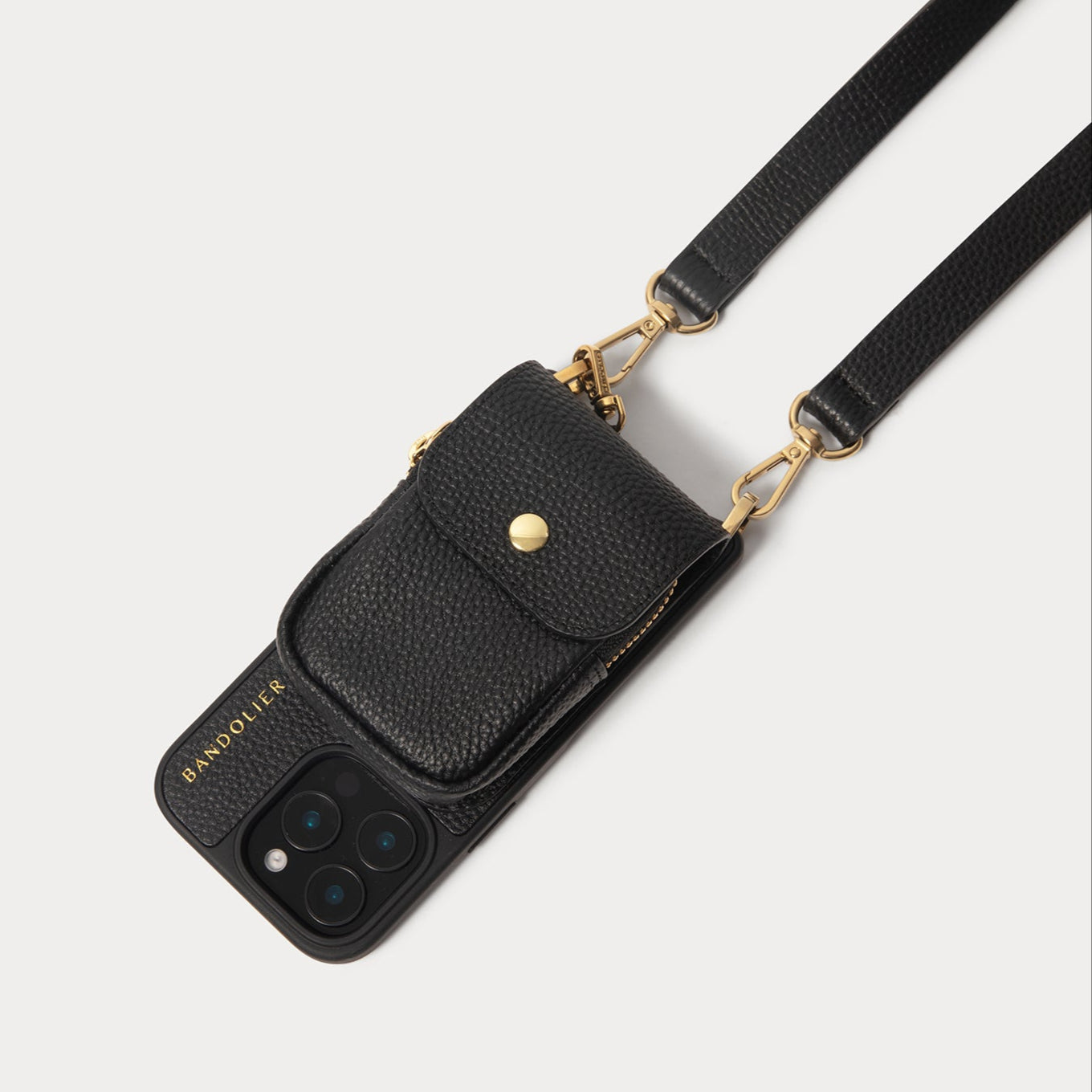 Remi Magnetic Zipper Pouch - Black/Gold