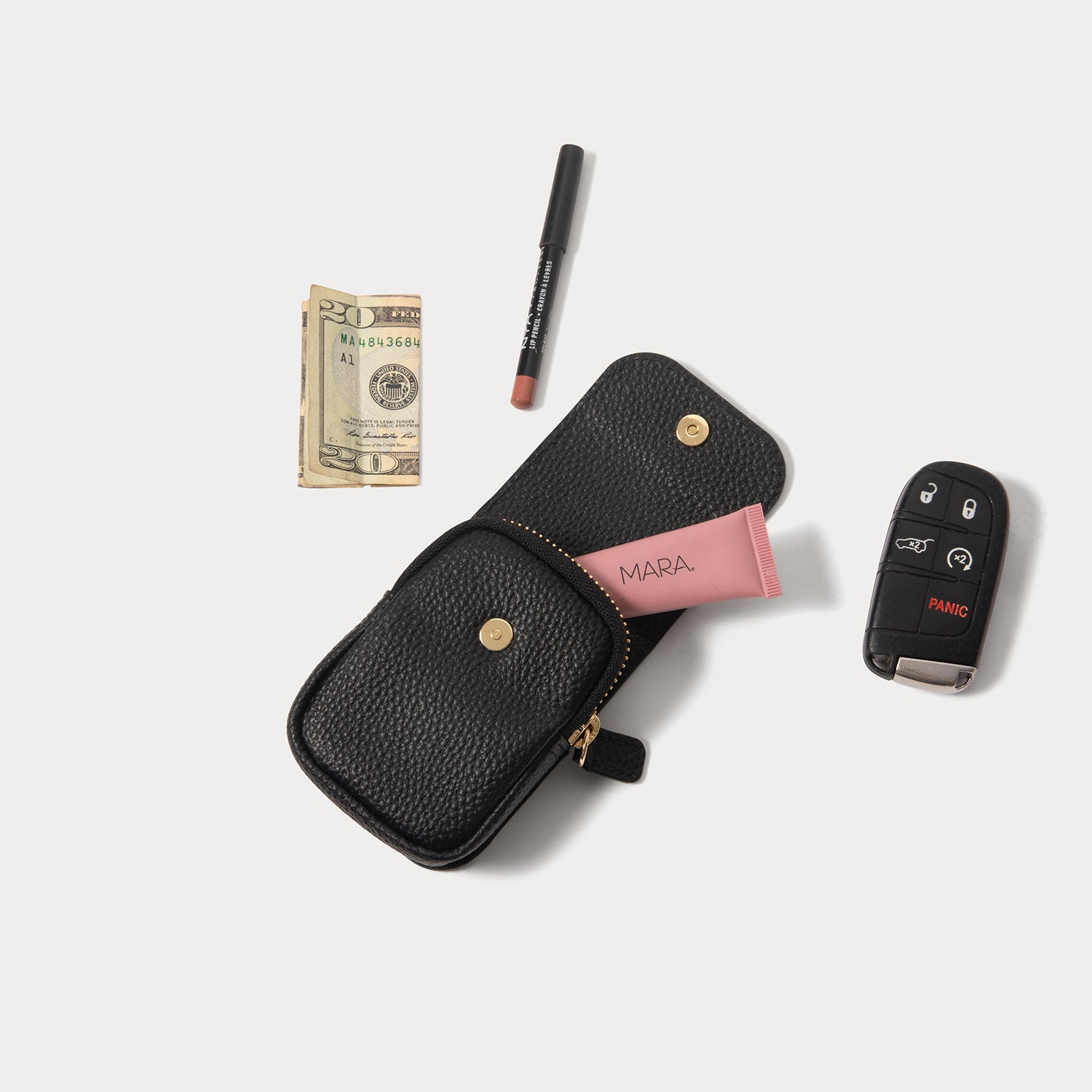 Remi Magnetic Zipper Pouch - Black/Gold – Bandolier