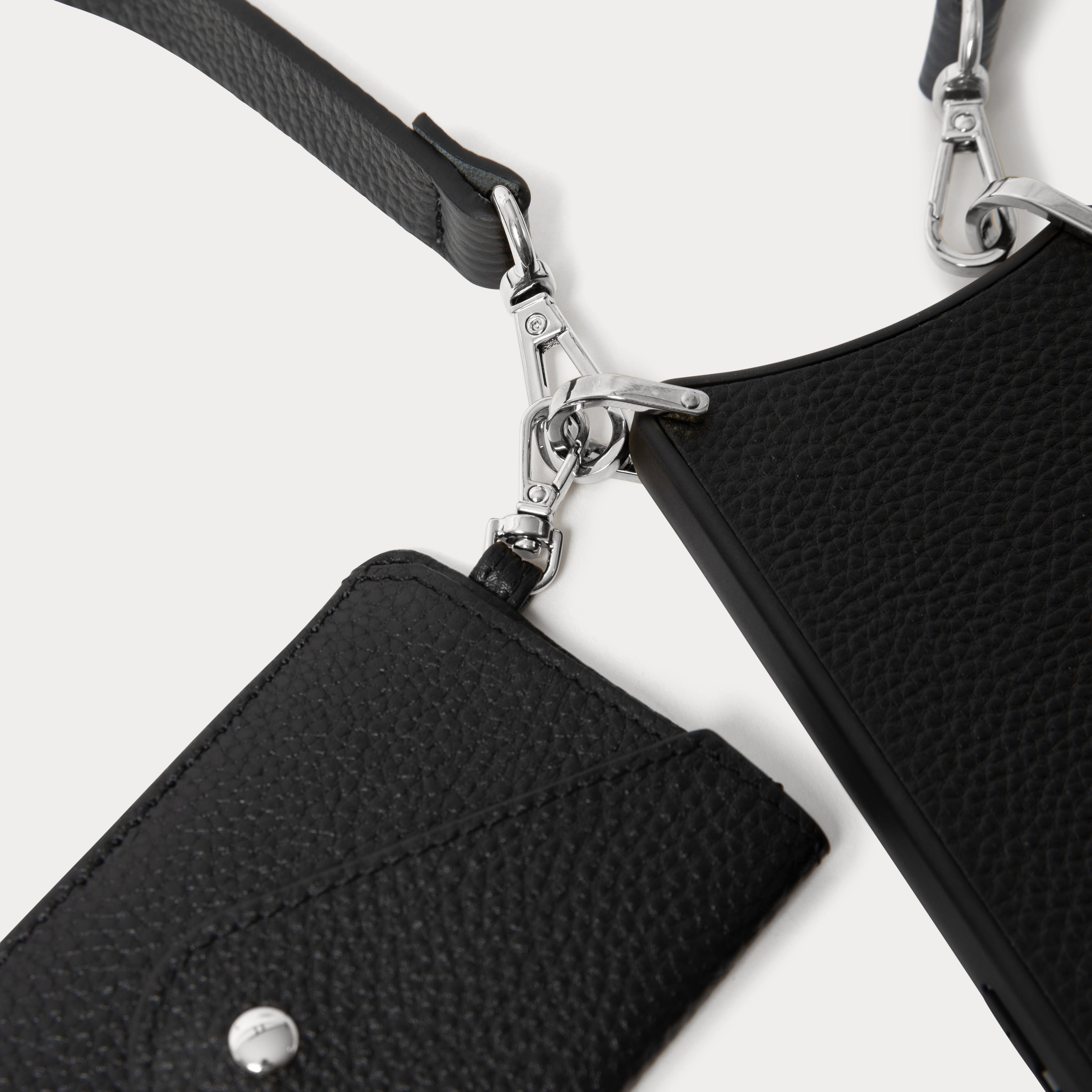 Remi Magnet Wallet Crossbody Phone Case - Black/Silver