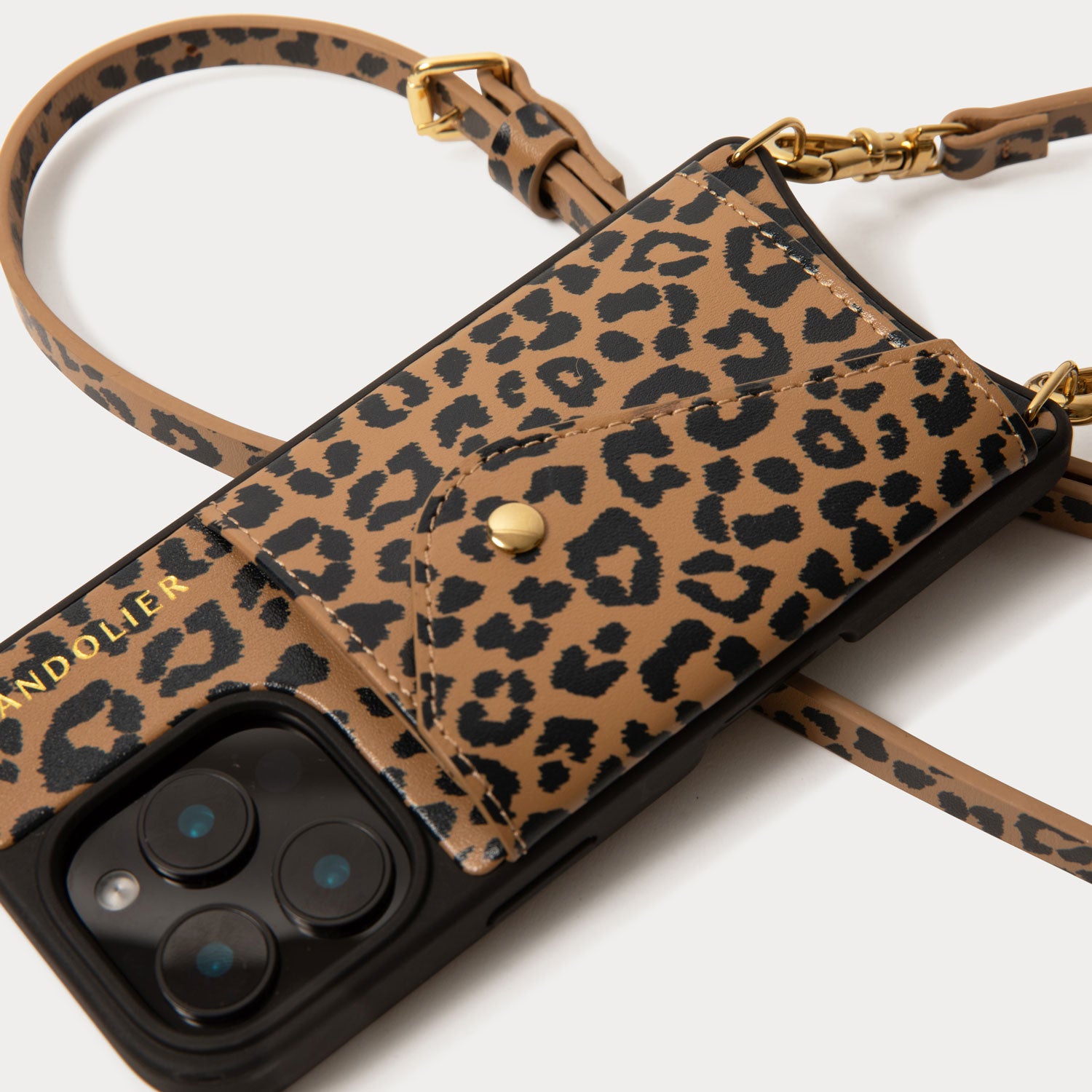 Donna Crossbody Phone Case - Leopard/Gold