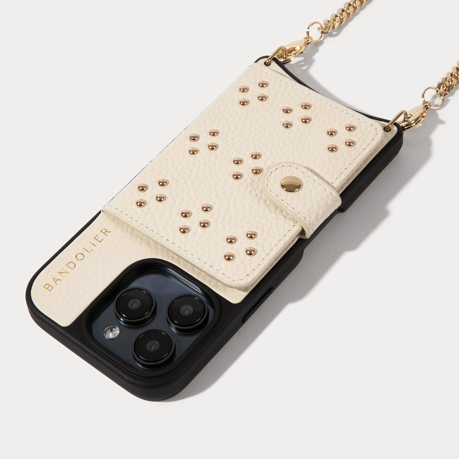 Mona MagSafe Charging Crossbody Bandolier - Ivory/Gold