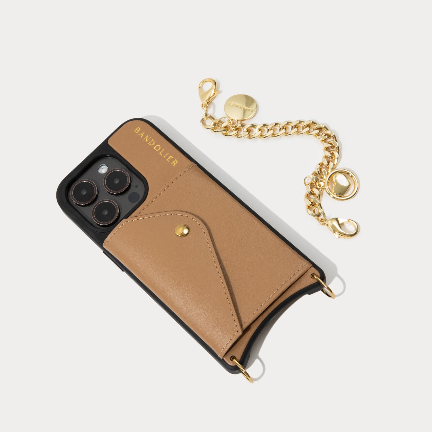 Maya Wristlet Phone Case - Tan/Gold