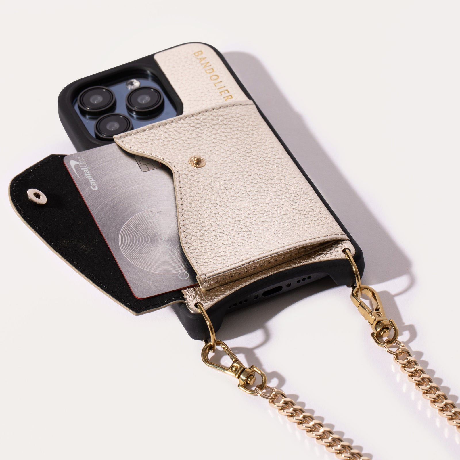 Vivian Side Slot Crossbody Bandolier - Metallic Gold/Gold Mobile Phone Cases Bandolier 