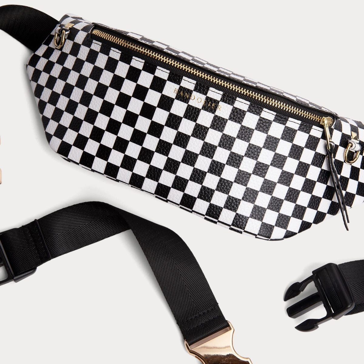 The Belt Bag in Black & Canvas Gingham, Bags & Accessories