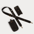 Open Top Pebble Leather Pouch - Black/Gold Accessories Bandolier 