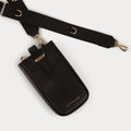 Open Top Pebble Leather Pouch - Black/Gold Accessories Bandolier 