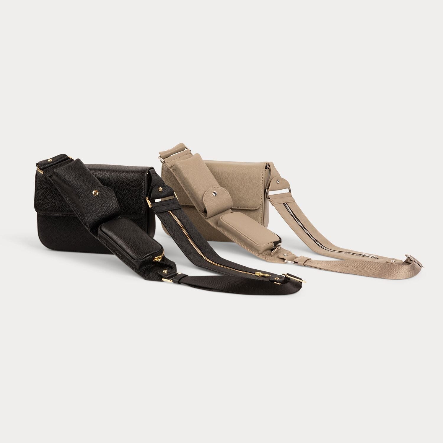 Billie Crossbody Utility Strap Only in Tan/Gold | Genuine Leather | Bandolier Style