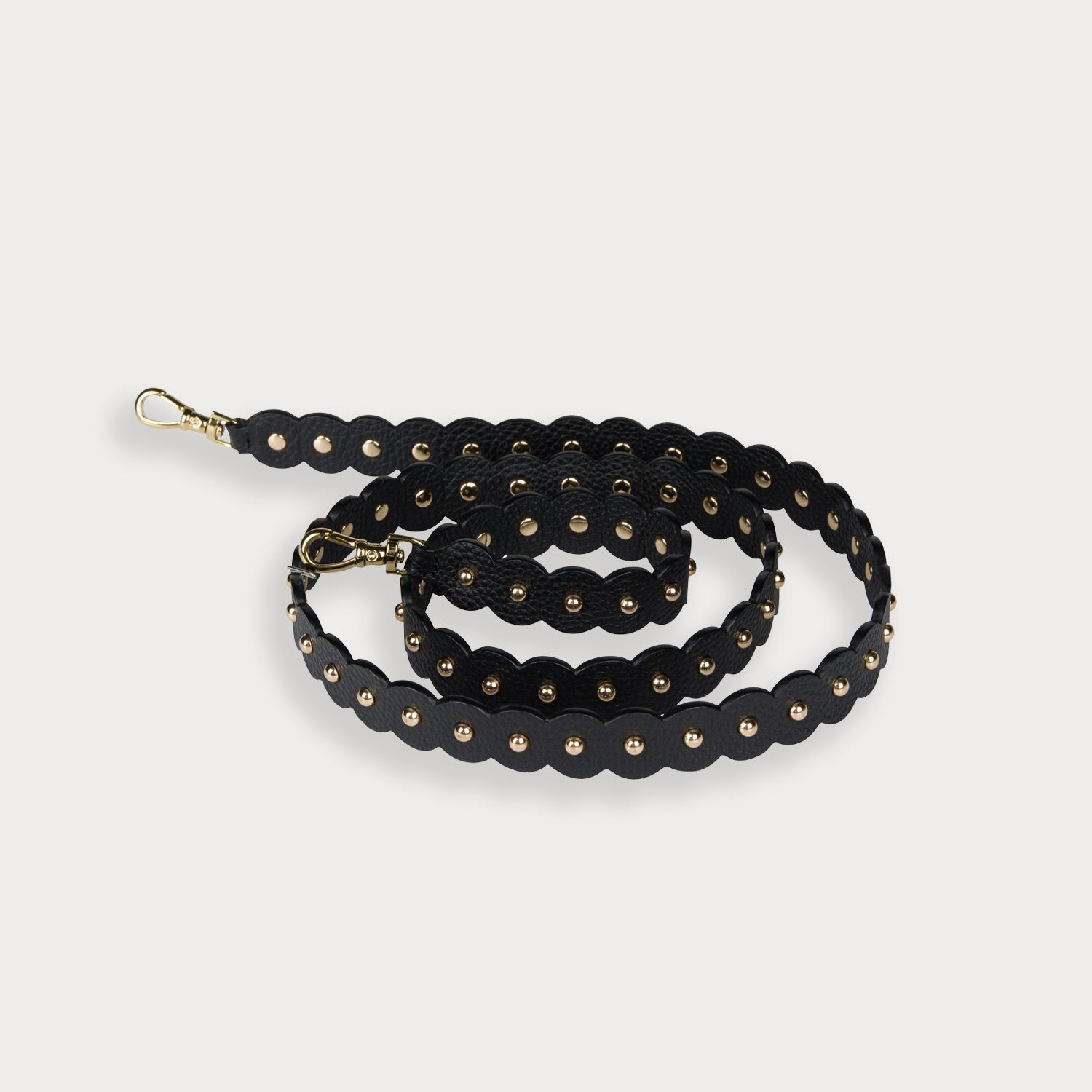 Julia Pebble Leather Crossbody Strap Only - Black/Gold Fashion Strap Bandolier 