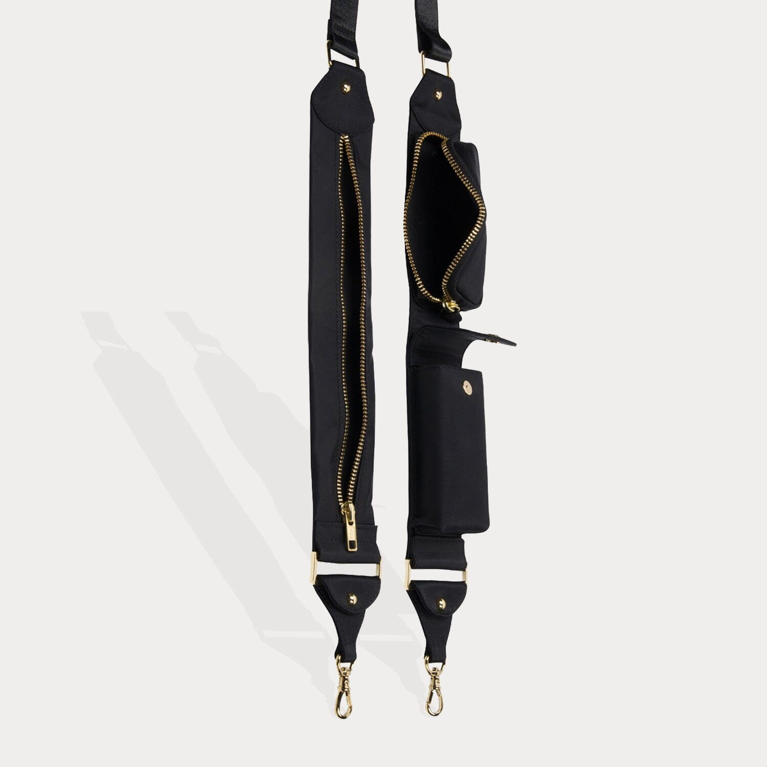 Billie Nylon Crossbody Utility Strap Only - Black/Gold Fashion Strap Bandolier 