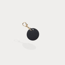 Round Leather Initial Charm - Black/Gold Accessories Accessories 
